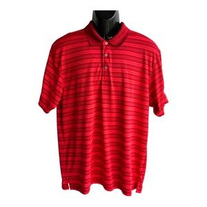 PGA Tour Men’s Polo‎ Shirt Red Stripes Size XL